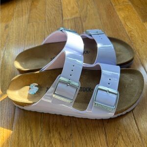 Birkenstock Arizona Patent Narrow Purple Fog Sandals Women's Size 8-8 1/2 (39)